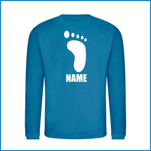 AWDis Sweatshirt (JH030) Sapphire with Back Prints - Image 2