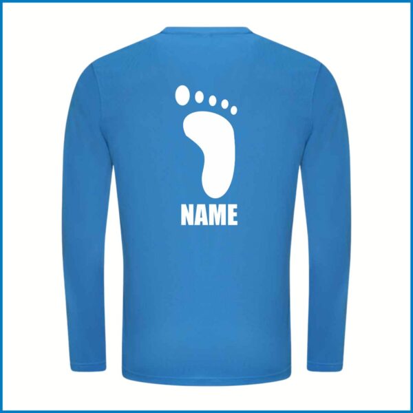 AWDis Cool Long Sleeve Wicking T-Shirt (JC002) Sapphire with Back Prints - Image 2