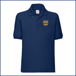 Fruit Of The Loom Polo Shirt (SS11B) Deep Navy (Youth) WRC Breast Badge