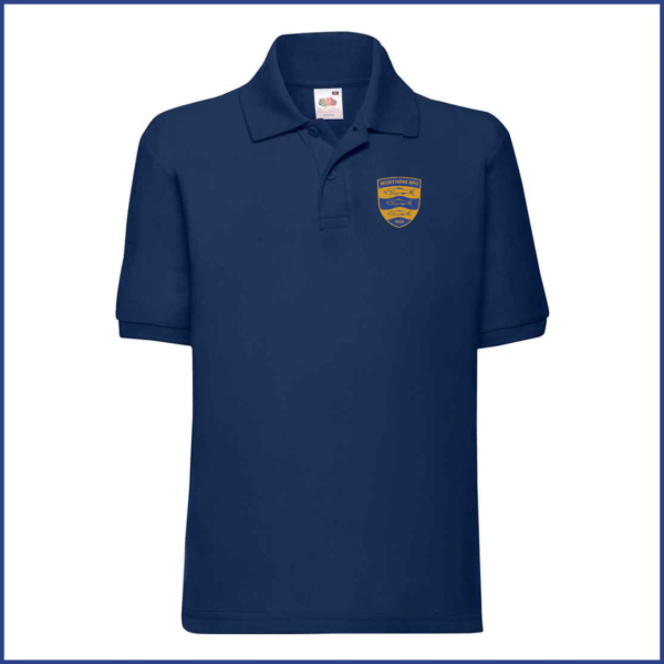 Fruit Of The Loom Polo Shirt (SS11B) Deep Navy (Youth) WRC Breast Badge