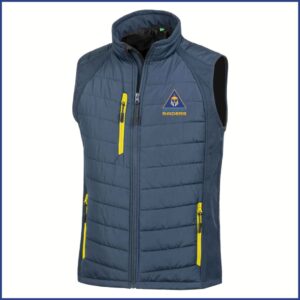 Result Genuine Recycled Compass Padded Gilet (RS238) Navy/Yellow (Raiders Badge)