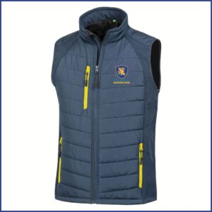 Result Genuine Recycled Compass Padded Gilet (RS238) Navy/Yellow (Warriors Badge)