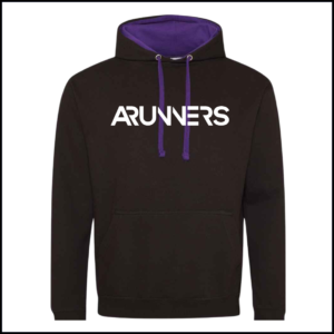 AWDis College Hoodie (Adults) JH003 (Jet Black/Purple)