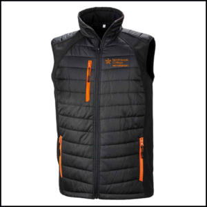 Result Genuine Recycled Compass Padded Gilet (Adults) RS238 (Black/Orange)