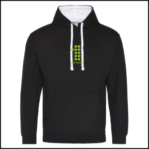 AWDis Varsity Hoodie (Adults) JH003 (Jet Black/Arctic White)